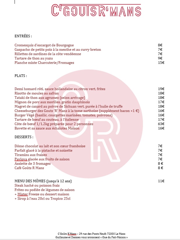 Menu C'gouts R'mans Restaurant-1