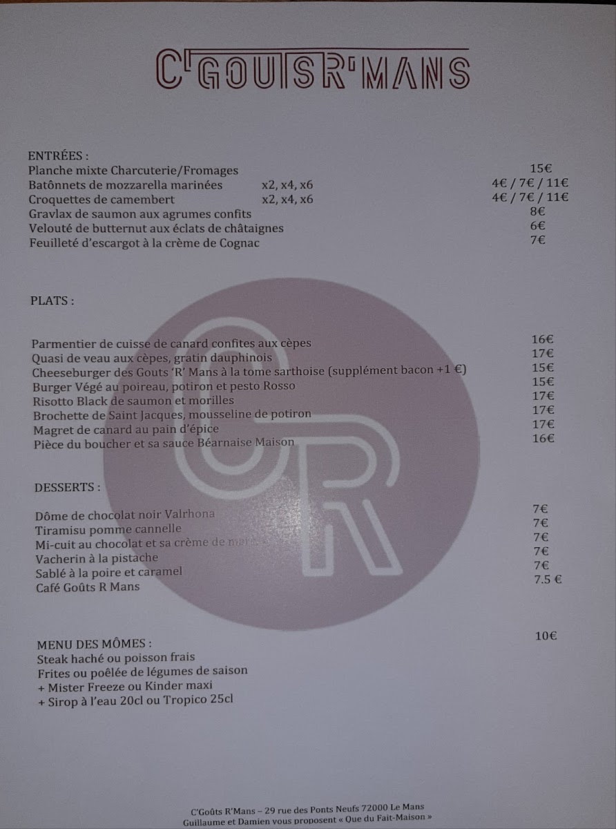 Menu C'gouts R'mans Restaurant-7